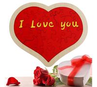 Iouyjiu Heart Building Puzzle - I Love You Brick Puzzles | Small Puzzle for Family DIY, 3D Mini Home Decor Bricks Set for Valentine's Day Gift