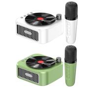 Iouyjiu Karaoke Machine, Wireless Speaker, Retro Singing Toy Handheld Portable Music Player, Party Microphone for with Echo Effects and LED Lights for Kids and Adults, 1 Set