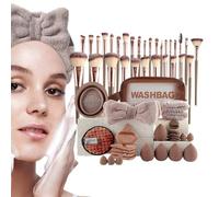 Iouyjiu Makeup Brush Set, Foundation Blush Applicator, Cute 56 Piece Kit, Concealer Powder Tools Includes Beauty Sponge, Ideal for Home, Travel, Outdoor Use, 1 Set