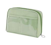 Iouyjiu Pencil Bag for Students, Large Capacity Organizer, School Stationery Case, Compartment Design, Portable Bag with Carrying Handle for Ruler, Markers, Pens 21.5 x 15 x 5.5 cm Green Brown, green,