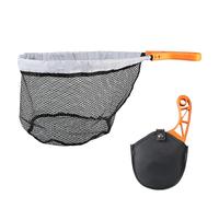 Iouyjiu Rubber Fishing Landing Net - Rubber Mesh Fish Net - Canvas with Storage Bag for Catching Salmon River Lake Freshwater Saltwater Fishermen Kayak and