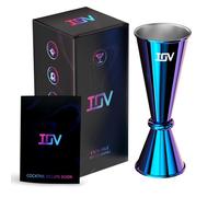 IOV Jigger for Bartending, Professional Double Cocktail Jigger, Japanese Premium 18/8 stainless steel jigger 2 oz 1 oz with Dimensions Inside Bartending Measuring Cocktails Jigger-Rainbow
