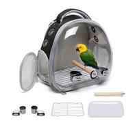 Ioview Portable Travel pet Backpack Carrier Hamster Bag Guinea Pig Bird Small Dog cat Turtle Carrier Rabbit Cage Squirrel Bearded Dragon Breathable Hangbag (Accessories+Black)