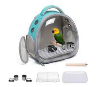 Ioview Portable Travel pet Backpack Carrier Hamster Bag Guinea Pig Bird Small Dog cat Turtle Carrier Rabbit Cage Squirrel Bearded Dragon Breathable Hangbag (Green+Accessories)