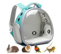 Ioview Portable Travel pet Backpack Carrier Hamster Bag Guinea Pig Bird Small Dog cat Turtle Carrier Rabbit Cage Squirrel Bearded Dragon Breathable Hangbag (Green)