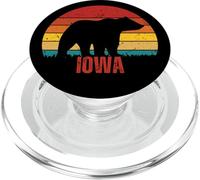 Iowa Bear Sunset Vintage Retro PopSockets PopGrip for MagSafe