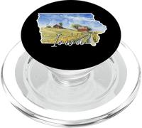 Iowa Landscape Watercolor Art Rural Pride Country Farm PopSockets PopGrip for MagSafe
