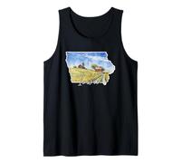 Iowa Landscape Watercolor Art Rural Pride Country Farm Tank Top