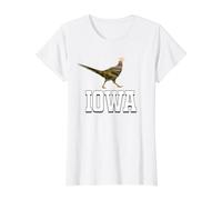 Iowa Ring Necked Pheasant Wildlife Nature Scenic Landscape Value Graphic T-Shirt, Women, White, M