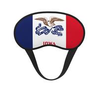 Iowa State Flag Blackout Sleep Mask with Elastic Band Design Fits All Head Shapes Ideal for Travel Office and Shift Work