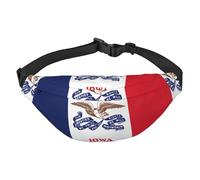 Iowa state flag Boys Crossbody Waist Bag, Large Travel Fashion Waist Bag for Sports, Running, Cycling, Traveling, Fishing