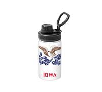 Iowa State Flag Print 12 Oz Insulated Double Walled Stainless Steel Metal Water Bottle for Cold Hot Drink