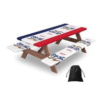 Iowa State Flag Print Camping Essentials Waterproof Camping Table And Bench Cover With Drawstring Bag 183 Cm