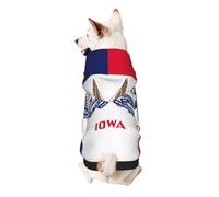 Iowa State Flag Print Dog Hoodie Sweatshirt For Small Dogs, Warm, Soft And Breathable Pet Clothes, Easy To Wear Jumper For Winter And Fall Warm