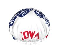 Iowa state flag Print Lightweight Shower Cap for Women and Men Reusable hat Soft hat and Bath Hair Cap