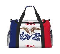 Iowa state flag print Weekender Overnight Carry On Bag Gym Luggage Bag Duffel Bag for Travel Women, Black, One Size