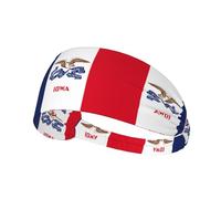 Iowa State Flag Prints Elastic Sports Headband Breathable and Sweat-Wicking Suitable for Yoga Running and Fitness