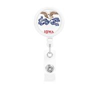 Iowa State Flag Retractable Badge Holder Convenient and Durable for Offices Schools and Hospitals Use