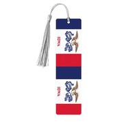 Iowa State Flag Tassel Bookmarks Set for Women, 5 Pc Wooden Book Study Supplies Accessories for Reading