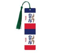 Iowa State Flag Tassel Bookmarks Set for Women, 5 Pc Wooden Book Study Supplies Accessories for Reading