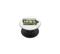 Iowa State Map Road Trip Des Moines Cedar Rapids Davenport PopSockets Adhesive PopGrip