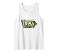 Iowa State Map Road Trip Des Moines Cedar Rapids Davenport Tank Top