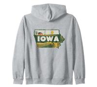 Iowa State Map Road Trip Des Moines Cedar Rapids Davenport Zip Hoodie