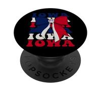Iowa US State Coquette Bow Flag PopSockets Adhesive PopGrip