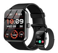 IOWODO Military Smart Watch for Men(Answer/Make Call), Outdoor Smartwatch with Heart Rate/SpO2/ Sleep Monitor/2 Straps, 100+ Sports Fitness Watch, IP68 Waterproof Step Counter Tracker for iOS Android