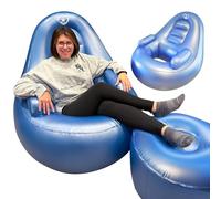 IP1CK4U Blue BBL Inflatable Chair with Ottoman for After Butt Surgery Recovery,Sitting,Sleeping,Pregnancy and Relaxation and BBL Pillow Results Lifting Cushions for BBL Lipo 360(Air Pump Not Included)