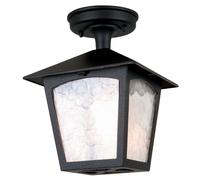 IP23 1 Bulb Semi Flush Light Black LED E27 100W Bulb Outside External Loops Black One Size