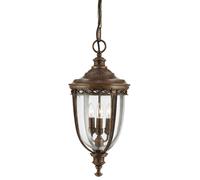 Loops IP23 3 Bulb Traditional Chain Lantern Light British Bronze LED E14 60W Loops Multicolor