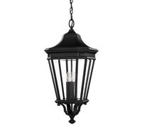 Ip23 Black Led 3 Bulb Chain Lantern Light For Outdoor Use - E14 60W