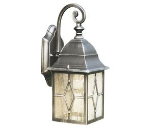 IP23 Die-Cast Aluminium Black Silver Metal Outdoor Lantern Lamp Porch Wall Light