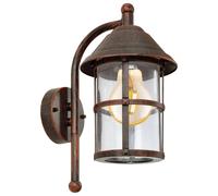 IP23 Outdoor Wall Light Antique Brown Zinc Plated Steel 1 x 60W E27 Bulb Loops Metallics One Size
