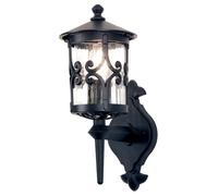 IP23 Wall Light Sconce Black LED E27 100W Bulb External d00192 Loops Black One Size