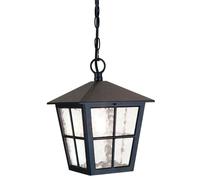 IP43 1 Bulb Chain Lantern Light Black LED E27 100W Bulb External d00210 Loops Black One Size