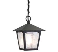 IP43 1 Bulb Chain Lantern Light Black LED E27 100W Bulb External d00215 Loops Black One Size