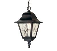IP43 1 Bulb Chain Lantern Light Black LED E27 100W Bulb Light Fitting Loops Black One Size