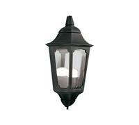 IP43 1 Bulb Half Lantern Wall Light Black LED E27 100W Loops Black One Size