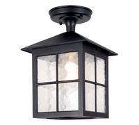 IP43 1 Bulb Semi Flush Light Black LED E27 100W Bulb Outside External Loops Black One Size