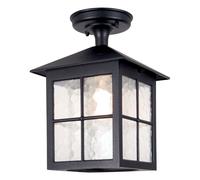 IP43 1 Bulb Semi Flush Light Black LED E27 100W Bulb Outside External Loops Black One Size