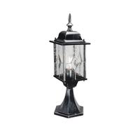 IP43 1 Bulb Wall Ground Pedestal Black Silver LED E27 100W Loops Black One Size