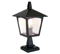 IP43 1 Bulb Wall Ground Pedestal Light Black LED E27 100W d00216 Loops Black One Size