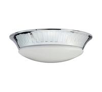 IP44 1 Bulb Flush Light Opaque Glass Shade Polished Chrome LED GX53 9W
