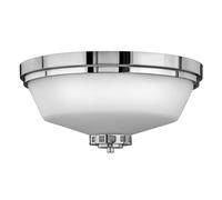 IP44 3 Bulb Flush Light Cased Opal Glass Shade Polished Chrome LED E27 60W