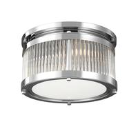 IP44 3 Bulb Flush Light Secure Glass Tube Shades in Rows Chrome LED G9 3.5W