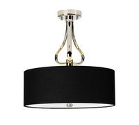 IP44 3 Bulb Semi Flush Light Black LampShade Bulb Inc Chrome LED G9 3.5W