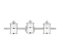 IP44 3 Bulb Wall Light Opal Etched Glass Dimmable Polished Chrome LED G9 3.5W