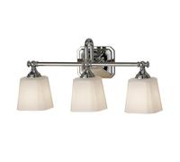 IP44 3 Bulb Wall Light Opal Etched Glass Shade Polished Chrome LED G9 3.5W